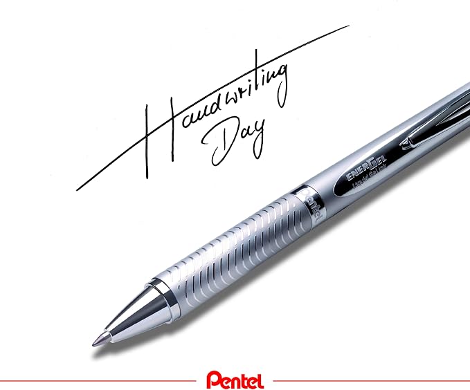 Pentel Retractable Gel Pens, Metal Tip, .7mm, Black Ink (PENBL407AA)