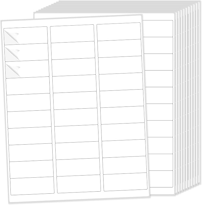 THEBLUETOUCH 750 pcs Matte White Address Printable Labels, 1" x2-5/8 | 25 Sheets, 30 Labels Per Sheet, Blank Mailing Stickers, Compatible with Laser and Inkjet Printers for Shipping Address Use