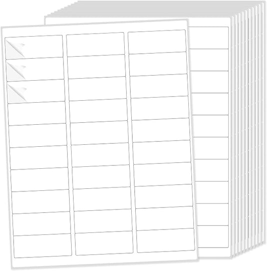 THEBLUETOUCH 750 pcs Matte White Address Printable Labels, 1" x2-5/8 | 25 Sheets, 30 Labels Per Sheet, Blank Mailing Stickers, Compatible with Laser and Inkjet Printers for Shipping Address Use