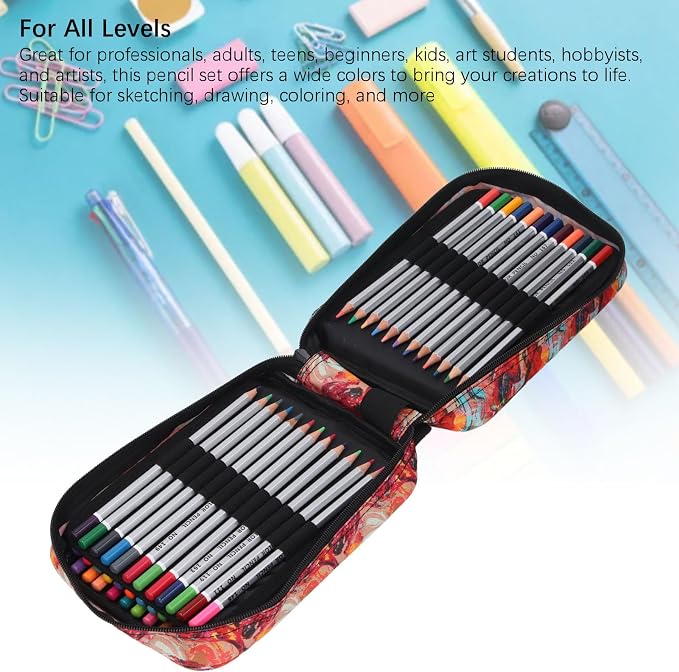 Pssopp Soft Core oil Based Colored Pencils Set Sketching Drawing Pencils Set,Colored Pencils Art Supplies for Kid Beginners Color Pencils Drawing Pencils Art Craft Supplies for Students
