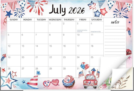 Guasslee Desk Calendar 2026-2027, School Year Calendar 2026, 19-Month Desk/Wall Calendar, 2026 Jun - 2027 Dec, 17" X 11.5" Monthly Planner With Corner Protectors, Thick Paper For Home Office