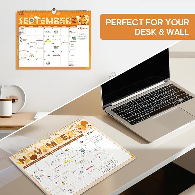 Calendar 2026-2027,18-Month Wall Calendar Runs from Jan 2026 to Jun 2027, 11.5" x 14.7", Large Monthly Calendar with Twin-Wire Binding, Perfect for Home or Office - Seasonal