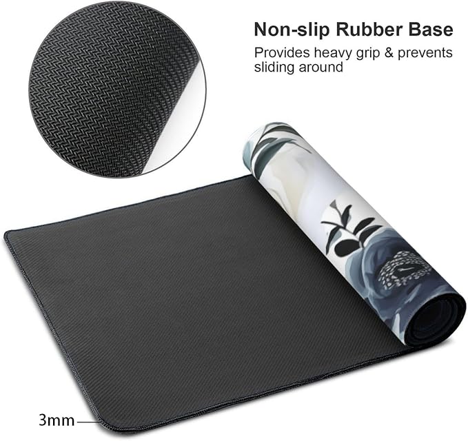 35.4 x 15.7 in, XXL Large Mouse Pad for Desk, Extended Keyboard Mouse Mat for Computer Office, Big Laptop Mouse pad, Gaming Pc-Boho Navy Blue Peony Florals