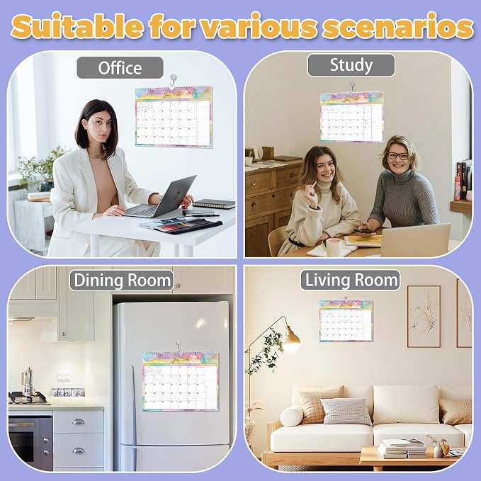 Wall Calendar July 2026 – December 2027 – 18 Monthly Calendar, 11 x 8.7 In, with Holidays, Julian Dates, Thick Paper & Notes Space, Home Office Wall Decoration