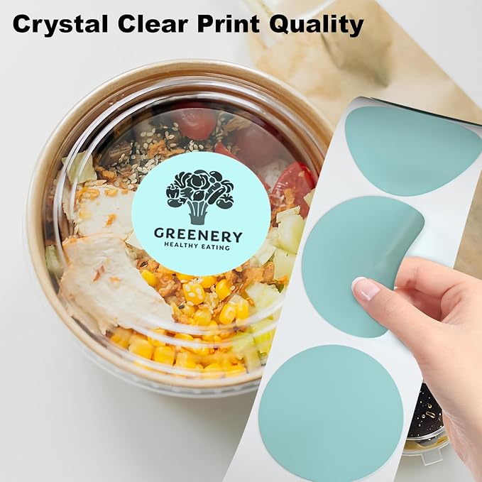 2" Circle Direct Thermal Labels, Thermal Printer Labels for Name Tag, DIY, QR Code, Self-Adhesive Address Shipping Stickers, Green Circle Sticker Labels Compatible with Zebra, Rollo, MUNBYN,750Lables