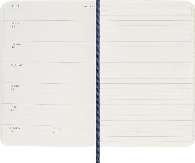 Moleskine 2026-27 18-Month Weekly Planner, Pocket, Sapphire Blue, Softcover | July 2026-December 2027 Pocket (3.5" x 5.5") 208-page weekly planner with weekly spreads, ruled notes pages, and stickers.