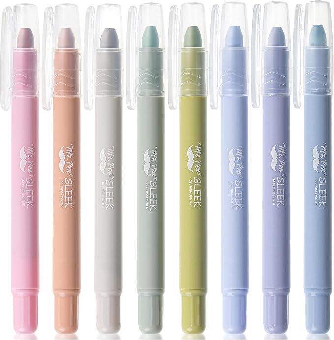 Mr. Pen- No Bleed Gel Highlighters, Assorted Colors, 8 Pack | Bible Highlighters and Pens No Bleed, Bible Markers for Study, Journaling, School Supplies and Accessories