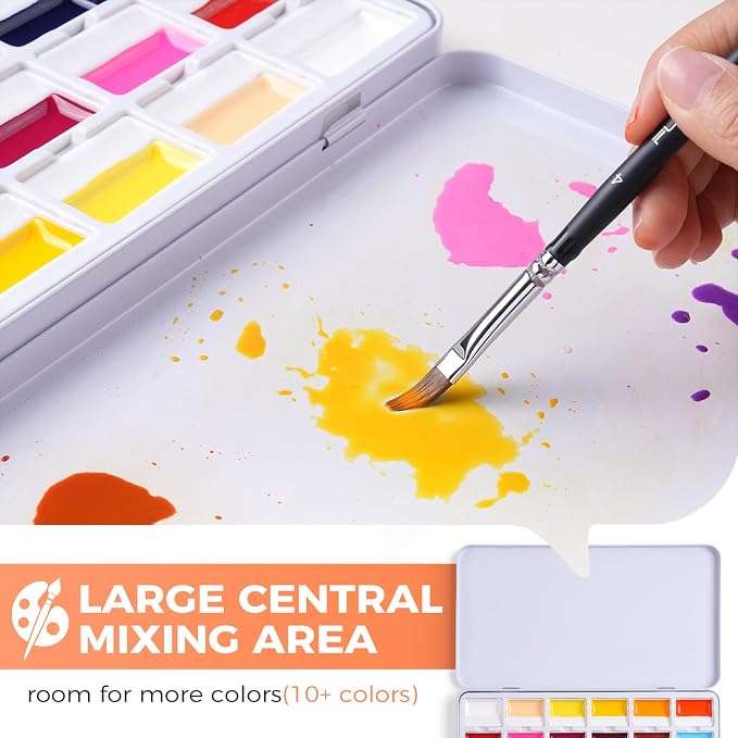 Fuumuui 24-Color Opaque Semi-Solid Watercolor Set – High-Saturation Bright Colors Art Supplies with Strong Coverage and Rich Pigments for Artists Beginner Painters Amateur Hobbyists Painting