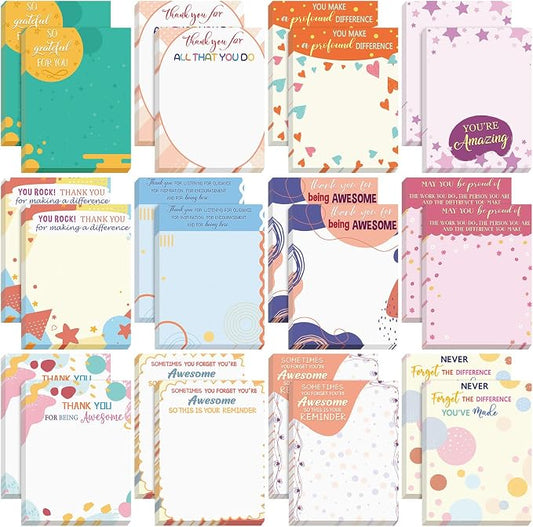 Yinder 24 Pcs Sticky Notes Gifts Bulk,Appreciation,Lovely