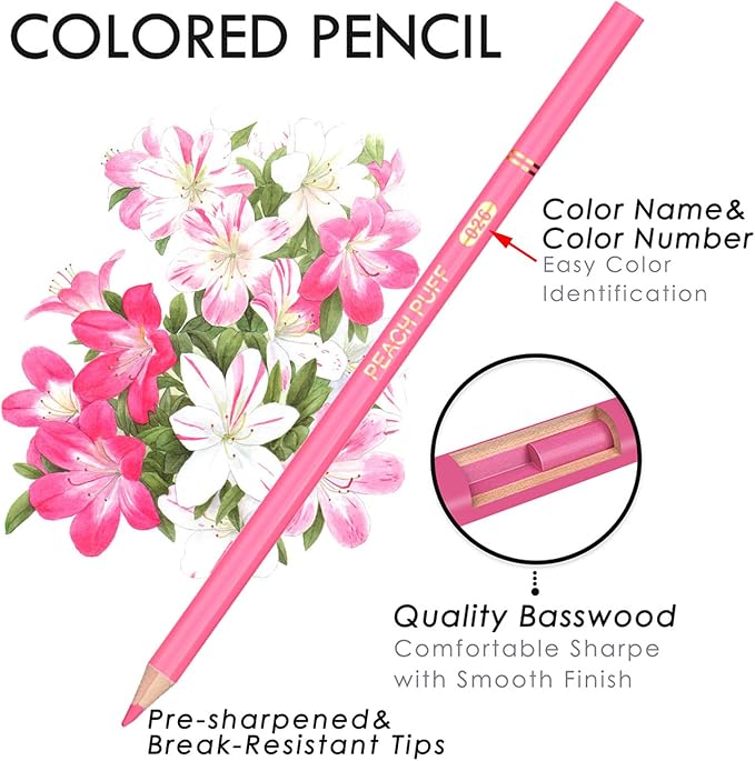 Pastel Pencils,Oil Based Wooden Macaron Colored Pencil Set for Adults Coloring Books Drawing Sketching Art Supplies
