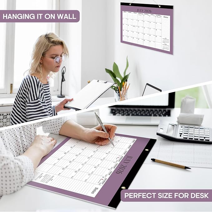 3 Pack of Desk Calendar 2026-2027, 18-Month Calendar Runs from July 2026 to December 2027, Large 17" x 12" Monthly Desktop & Wall Calendar for Home & Office - Boho