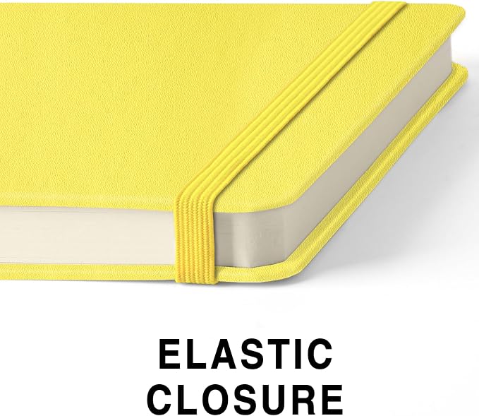 5" x 5" Hardcover Sketch Book,58 Sheets Small Mixed Media Pocket Sketch Pad | PU Cover,150 GSM Acid Free Artist Drawing Paper,Travel Journal Blank Notebook for Adults Sketching,Illustration.Bright Yellow