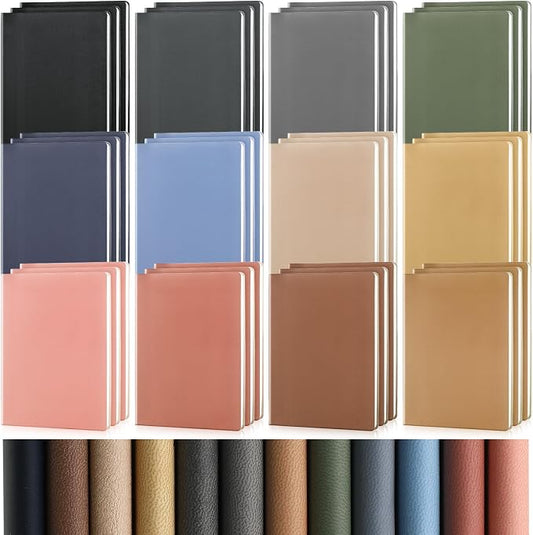 PerKoop 36 Pcs A5 PU Leather Journals for Laser Engraving, 8.1 x 5.6 Inch Lined Notebook Blanks 128 Pages, Lay Flat Ruled Writing Notebooks for DIY Crafting Office School Gifts (Morandi Color)