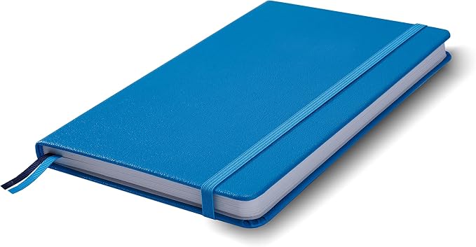 Minimalism Art, Premium Hard Cover Notebook Journal, Classic 5" x 8.3", 122 Numbered Pages, Gusseted Pocket, Ribbon Bookmark, Extra Thick Ink-Proof Paper 120gsm, San Francisco (Plain, Blue)