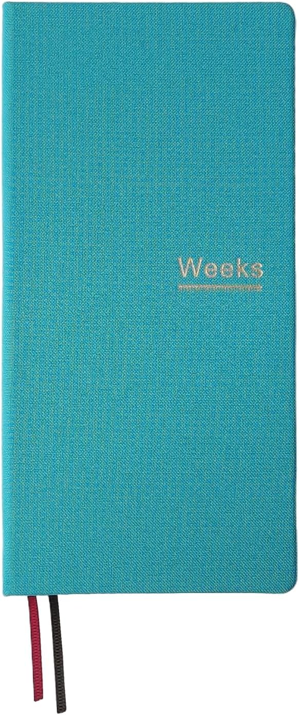 Undated Weekly Planner Notebook Pocket Organizer Appointment Book Journal Notebook A6 Week Plan Notepad (Lake blue)