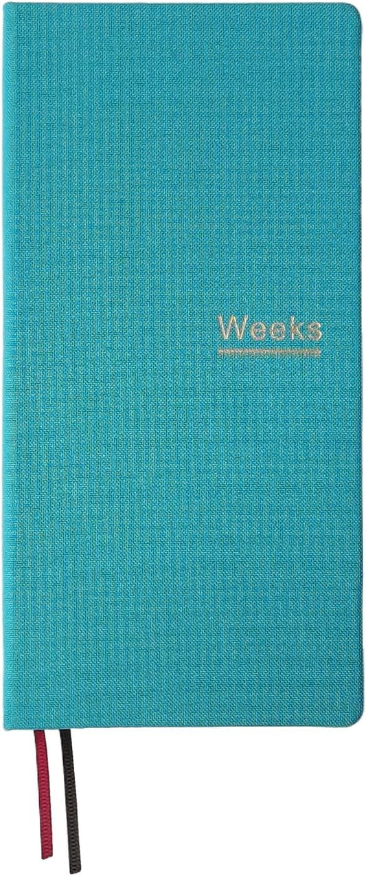 Undated Weekly Planner Notebook Pocket Organizer Appointment Book Journal Notebook A6 Week Plan Notepad (Lake blue)