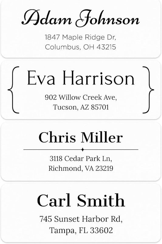 Personalized Return Address Labels, Custom Address and Name Mailing Labels for Envelopes, 1x2.6 Inches, Flat Sheet of 60-1200 Made in USA by My Sign Center- Plain 2