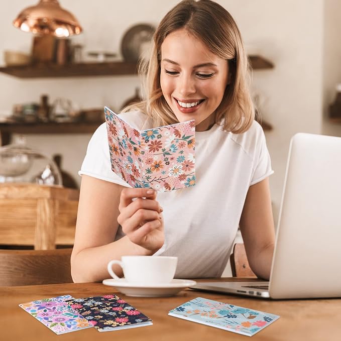 Containlol 24 Pcs Mini Floral Notepads Mini Colorful Pocket Notebooks Bulk Bible Inspirational Pocket Notepad Small Journal for Party Office Home Coworkers Travel Gift Present Supplies(Stylish)