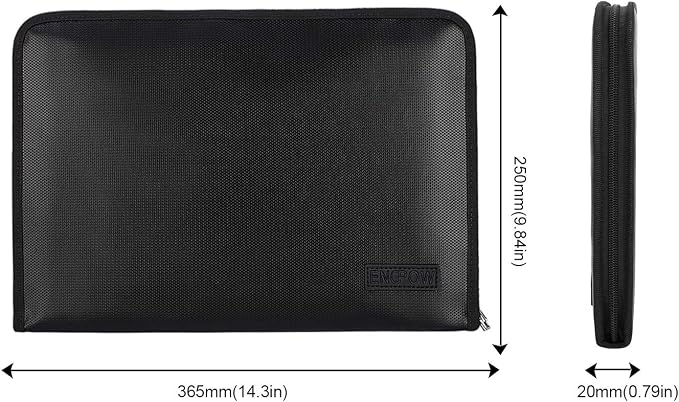 ENGPOW Expanding File Folder,Fireproof 13 Pockets Document Organizer Bag | Accordion File Organizer with Zipper＆Labels,Portable Home Travel Safe Storage for Important Files,Papers,Letter Size,Black