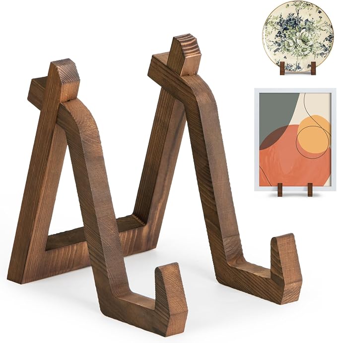 ANBOXIT Plate Display Stand, 8 Inch Plate Holder for Displaying, Decorative Picture Frame Dish Photo Plaque Platter Wood Stand | Decorative Plate Stand for Picture Frame Dish Photo Plaque Platter Wood Stand