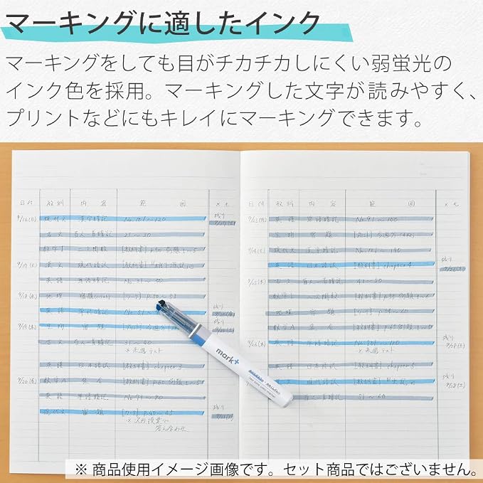 KOKUYO Pastel Highlighters, 2 Tone Chisel Tip Bible Markers in Assorted Colors, No Bleed Quick-Dry Art Marker for Journal, Planner, Notes. Japan Import (PM-MT100-5S)