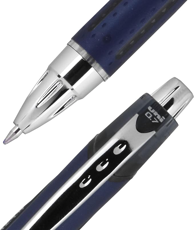 uniball™ Jetstream RT Ballpoint Pens, Black Ink, 0.7mm Fine Point, 12 Count | Retractable, Smooth Writing, Quick-Drying, Smear-Resistant, uni Super Ink™