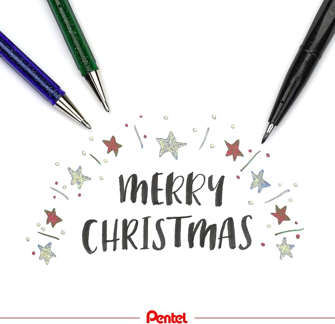 Pentel Fude Touch Sign Pen, Black, Felt Pen Like Brush Stroke (SES15C-A)