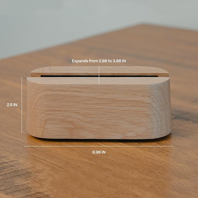 COREMINDED Adjustable Vertical Laptop Stand for Desk, Wooden Laptop Holder, MacBook Pro Stand, Wood Mac Air Dock (Solid Oak)