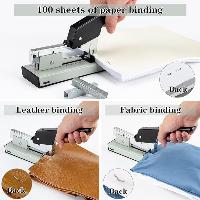 IMLIKE Heavy Duty Stapler with 2000 Staples: 100 Sheets High Capacity Manual Office Stapler, Metal,Jam Free,for Paper Binding, Include 23/8 & 23/13 Staples Each 1000PCS