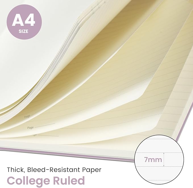 Taja Large Spiral Lined Journal for Women, 8.5" x 11" Notebooks for Work Collge Ruled, A4 Aesthetic Cute Journaling Notebooks for Writing, Plastic Cover, Checkered