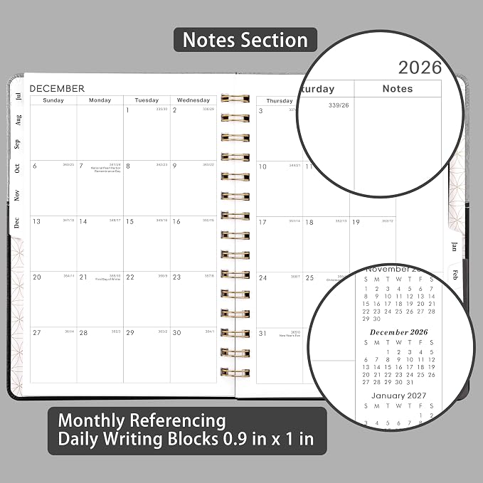 2026-2027 Planner - Weekly Monthly Calendar Planner 2026-2027, 6.4" x 8.5" | July 2026-June 2027, Academic Agenda with Elastic Closure, Inner Pocket