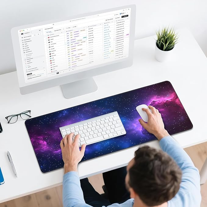 Mouse Pad Gaming - Desk Mat for Keyboard and Mouse - Galaxy Space Large Mouse Pad for Desk, Mousepad (31.5" x 11.8") with Non-Slip Base, Desks Pad Mat for Gaming, Office and Home