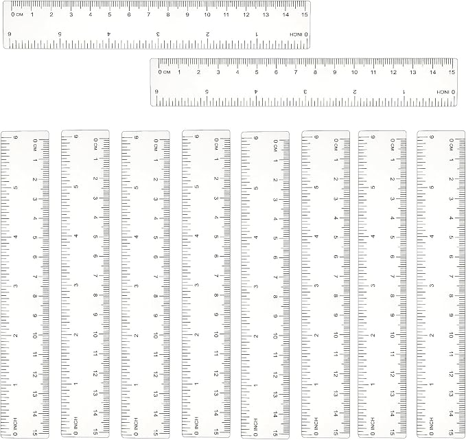 DIVINA VITAE 10 Pack Clear Ruler 6 Inch Small Plastic Ruler Transparent Straight Ruler Flexible Ruler Measuring Tool Rulers Bulk for Kids School Office Classroom, 576636_1_zWAU8HANR