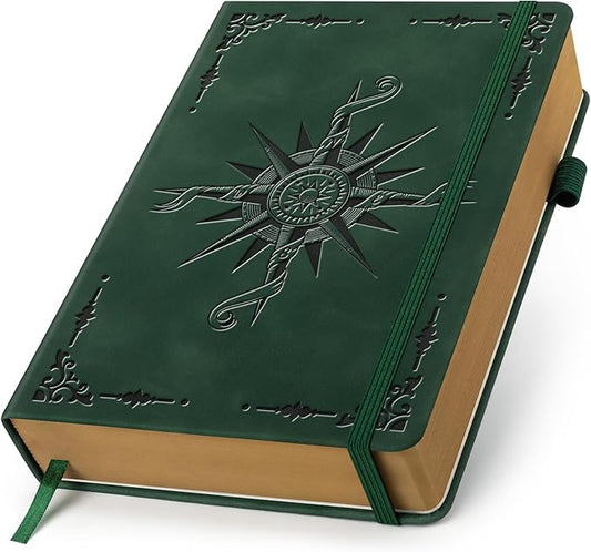 ALKALO Lined Journal Notebook for Women Men, A5 Hardcover Leather Journals for Writing, 320 Pages Thick Paper, Daily Journal Notebook for Work, School, Note Taking, Business, Travel, College Ruled