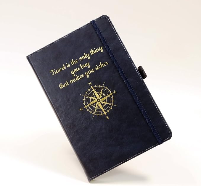 CustomDesign.Shop Personalized Custom Premium Hardcover A5 Notebook | Design A Truly Unique Journal | Gold Embossed Gift Idea (Blue)