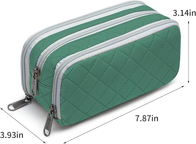 Della Gao Large Pencil Case, Big Capacity Pencil Pouch with 3 Compartments, Office Pencil Bag with Zipper, Big Pen Case for Adults (01-3ALLG)