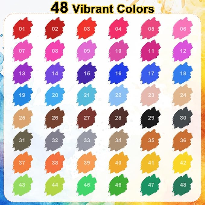 Dual Markers Brush Pens, Art Brush Coloring Markers for Adult Coloring Books, 48 Colors Pens for Teens, Double Tip Colored Pen for Journaling Note taking Planner Lettering Calligraphy Drawing