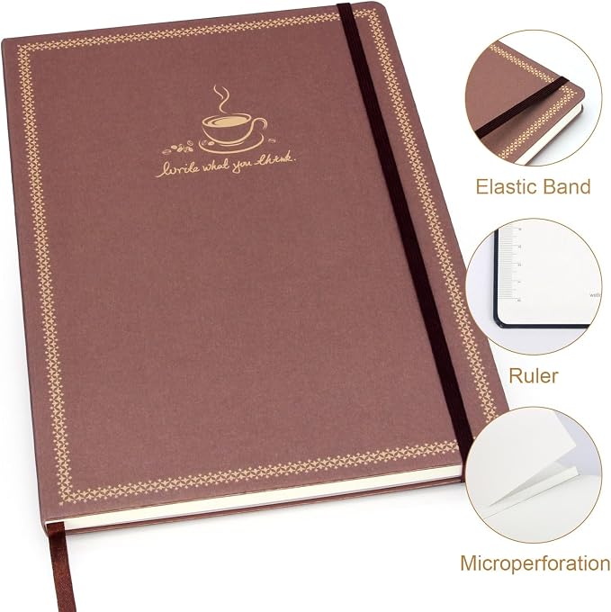 WETLOTE European Vintage Pattern Notebook - Made of sustainable and excellent quality paper,gold fabric and simple patterns, suitable for office, school and many other occasions(Line/Red/B5)