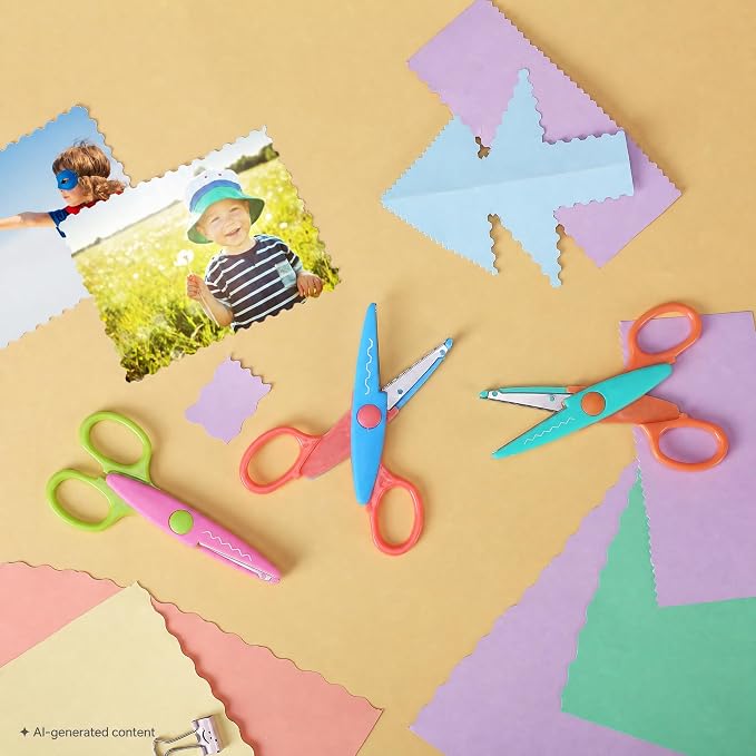 Mr. Pen- Craft Scissors Decorative Edge, 6 Pack, Pastel Colors | Zig Zag Scissors for Crafting, Scrapbooking, Fancy, Pattern, Design
