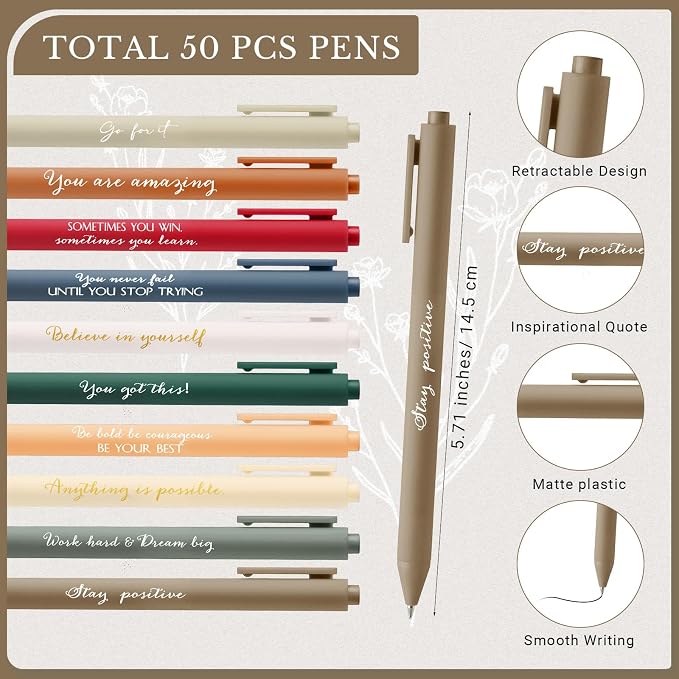 Affrolling 100 Pcs Inspirational Notebooks with Pen Bulk Motivational Mini Notepads Back to School Gift for Students Teacher Appreciation Gift Employee Coworker Secretary Assistant (Retro Colors)