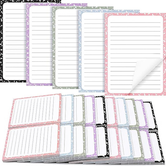 Eaasty 24 Pack Composition Lined Sticky Notes 4 x 6 Inch 40 Sheets Composition Self Stick Note Pads Bulk Back to School Sticky Notes with Lines Post on Desks Windows Door for Teacher Student Office