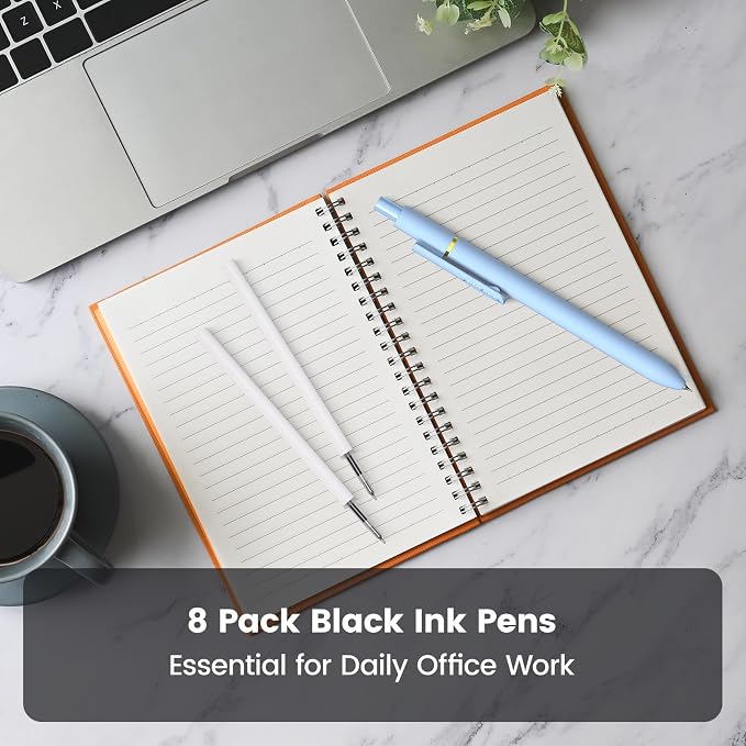 16 Pack Gel Pens, Black Ink Quick-Drying No Smudge with Fidget | 0.7mm Fine Point, Smooth Writing, Long-Lasting Ink, Stress Relief Pens for Journaling, School Office, Gift for Women Men