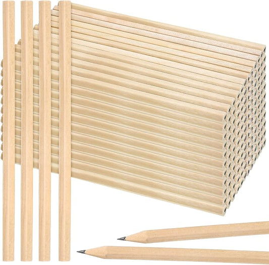 Fumete 500 Pieces Wooden Pencils Bulk No Eraser Hexagonal HB Graphite Unsharpened Natural Wood Pencils Without Erasers Classroom Gifts for Students Bulk Goodie Bag Stuffers