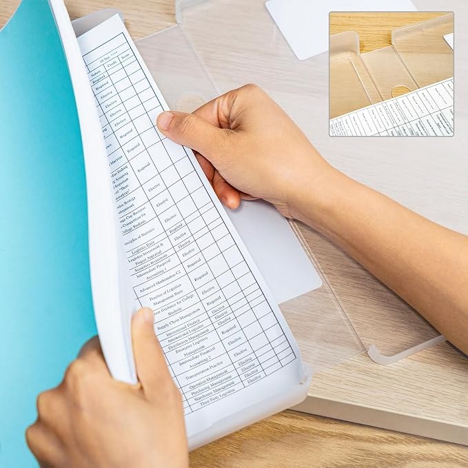 12 Packs A4 Paper Storage Boxes, 8.5 x 11 Plastic Portable Project Case for US letter Size and A4 paper, Plastic Multi-Purpose Thick Scrapbook Storage Box for Office