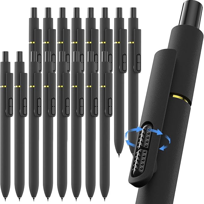 Hiacry 16 Pack Gel Pens, Quick-Dry Long Lasting Black Ink-0.7 MM Fine Point | Smooth Writing Fidget Pens, Stress Relief, No Smear, No Bleed, Journaling,Note Taking, Work, School,Office, Students & Adults