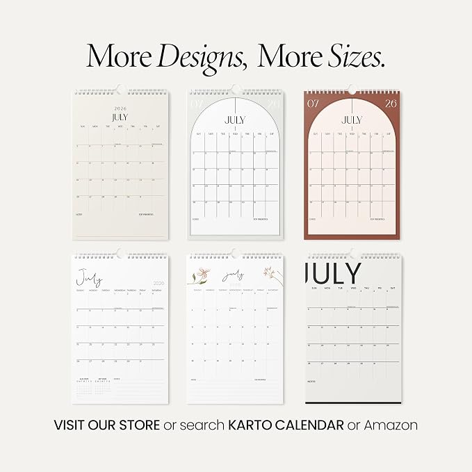 Karto Wall Calendar 2026-2027 8.5x11 in - Flowers | July 2026 to December 2027, Vertical, Boosts Productivity, Easy Monthly Planning