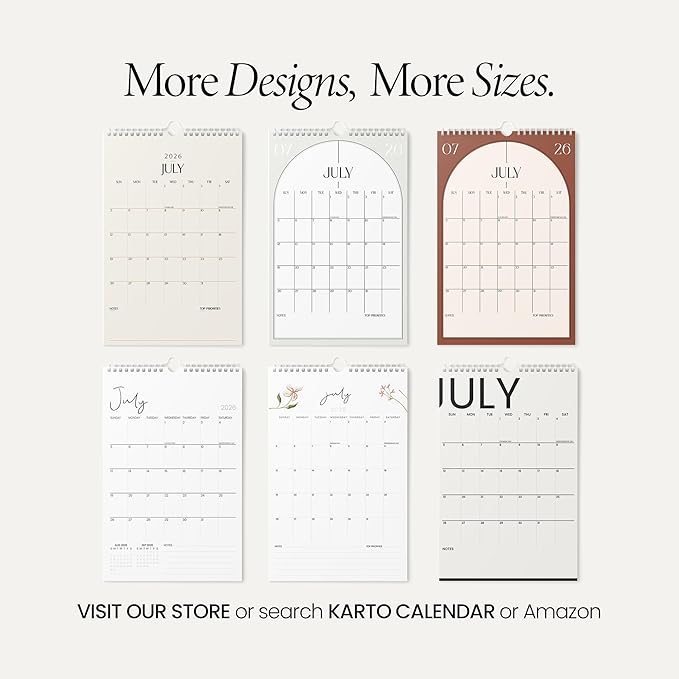 Karto Wall Calendar 2026-2027 11x17 in - Flowers | July 2026 to December 2027, Vertical, Boosts Productivity, Easy Monthly Planning