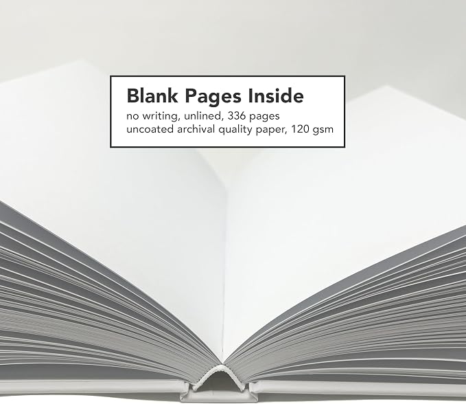 CovoBook™ Blank Hardcover | Premium Sketchbook Journal Guest Book | Photo Prop Home Decor (Ash, Size 9)