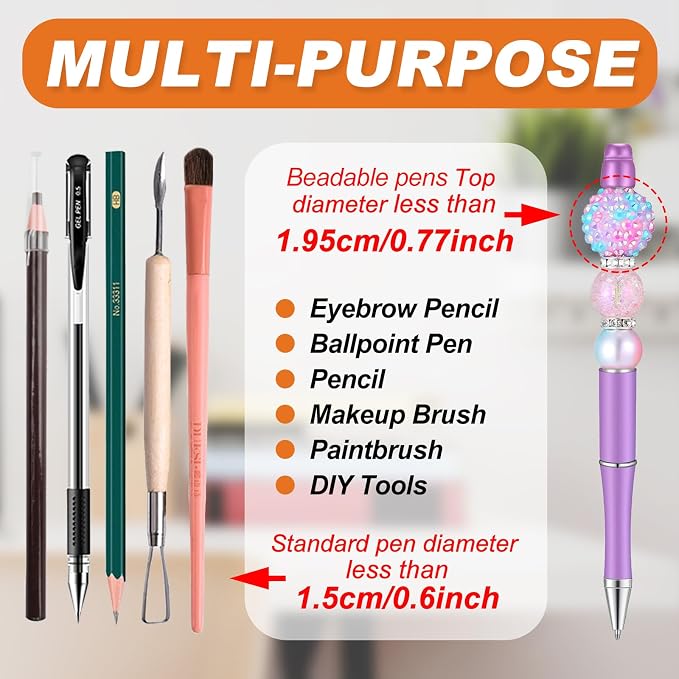 Acrylic Pen Display Stand 24 Slots 1.5cm Clear Pen Stand Display 2 Tier Acrylic Pen Holder Stand for Beadable Pen Pencil