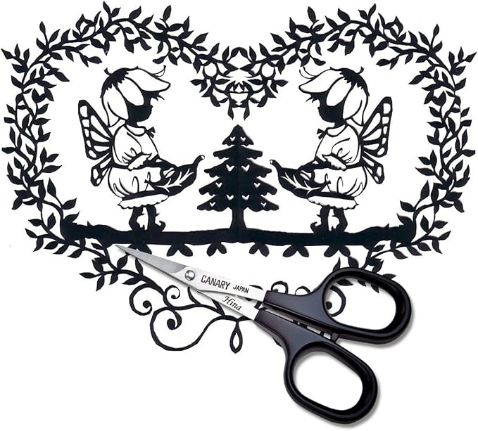 CANARY Paper Art Scissors 4", Mini Precision Scissors for Paper Cutting Art, Cutouts, Lace, Crafts, Kirie, Made in Japan